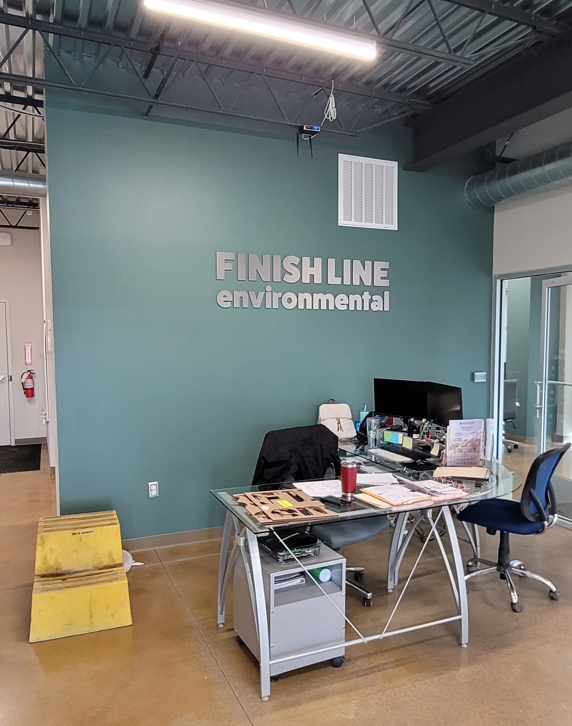 Finish Line Environmental partnered with Distinct Sign Solutions for Custom office signage in King George.