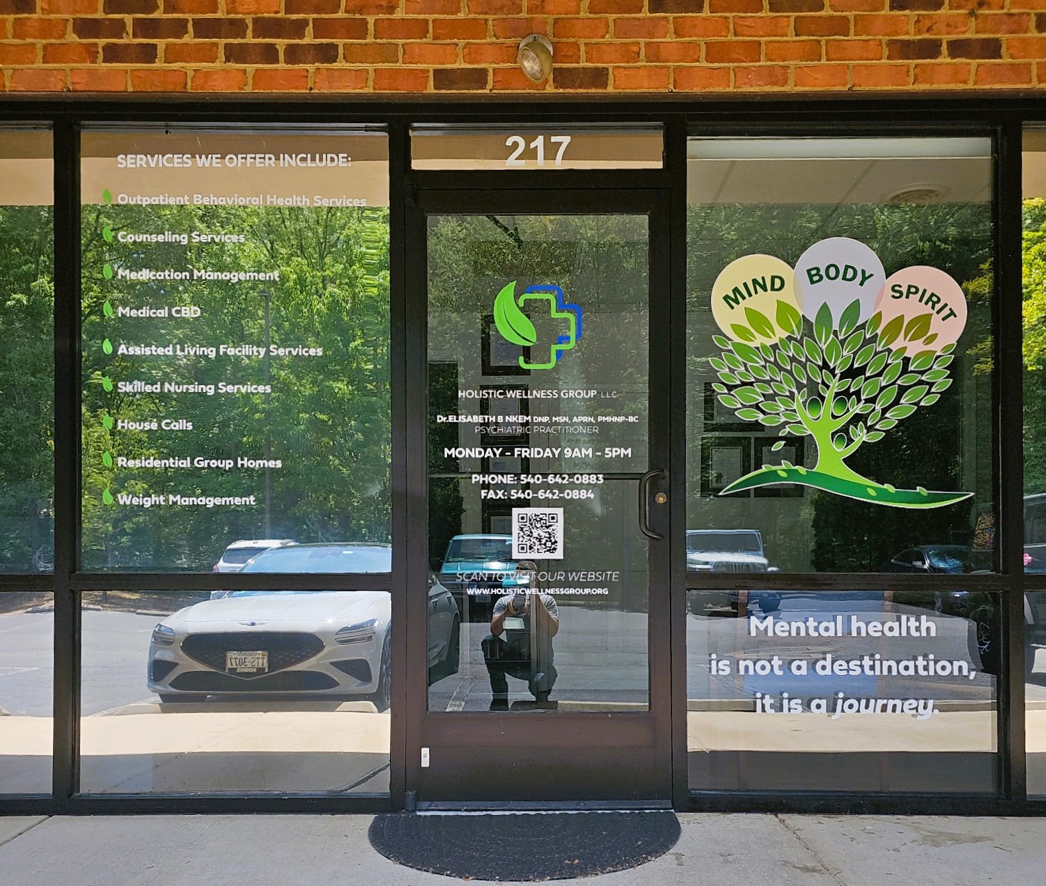 Holistic Wellness Group partnered with Distinct Sign Solutions for Vinyl graphics in Spotsylvania.